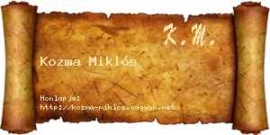 Kozma Miklós névjegykártya
