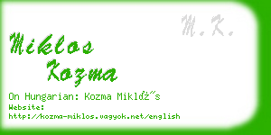 miklos kozma business card